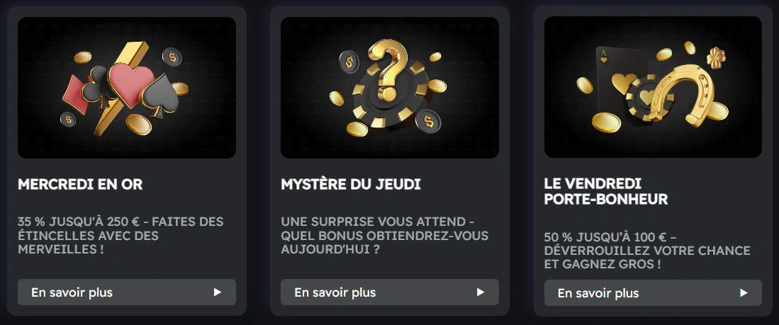 Promotions et bonus accessibles après inscription Betzino
